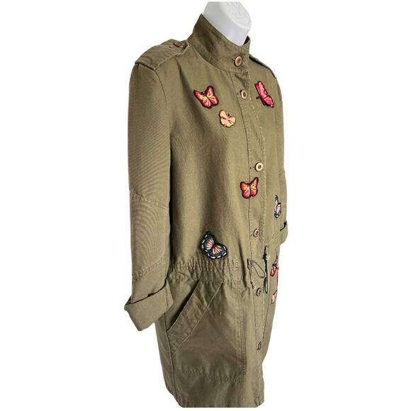 MELROSE And MARKET Women’s Butterfly Patch Army Green Jacket Size Small - Picture 4 of 12